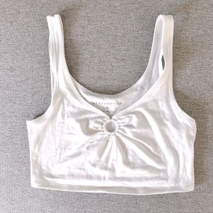 WHITE CROPPED TANK TOP